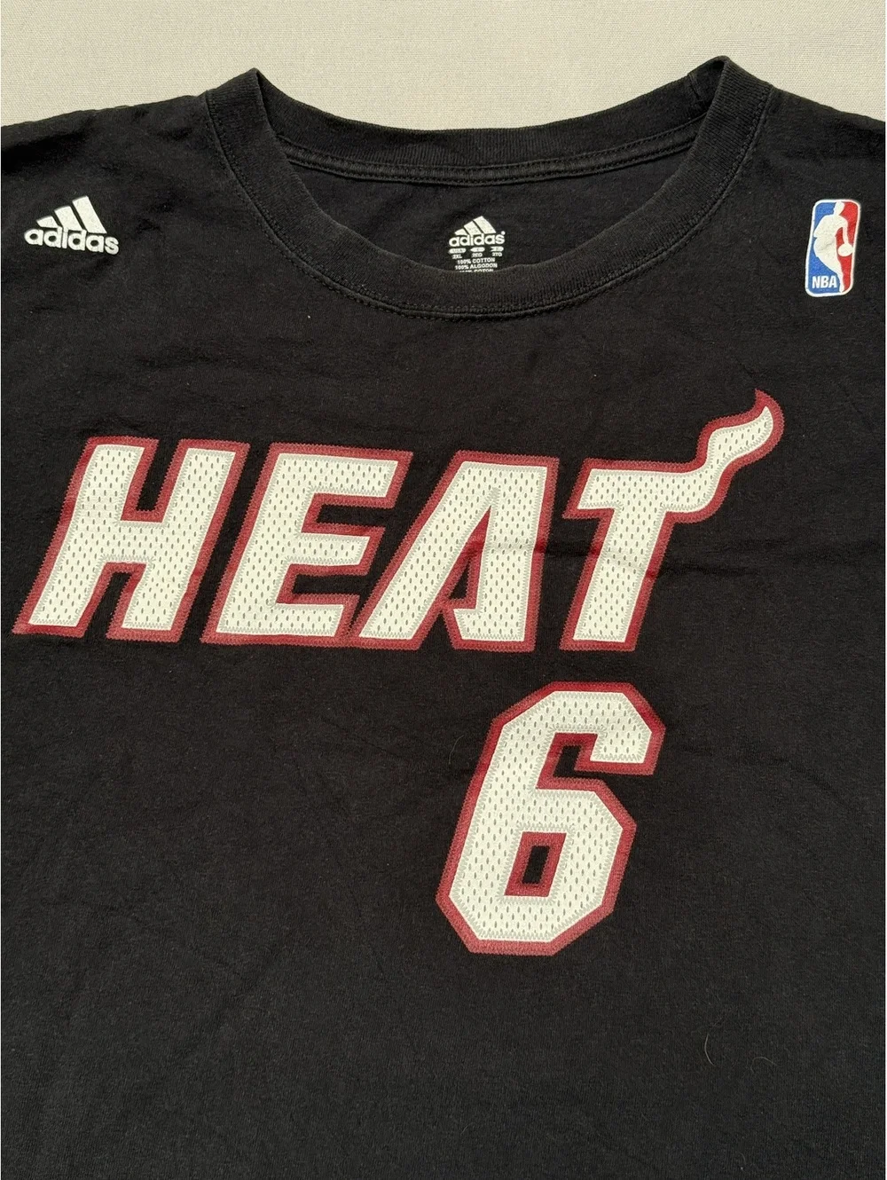 Faded Lebron James NBA Miami Heat Black T-shirt Jersey 2XL